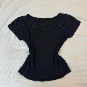 Black y2k blouse with beaded